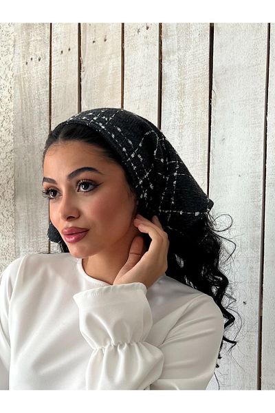 KÜÇÜĞÜM BUTİK Bandana din tweed de culoare antracit