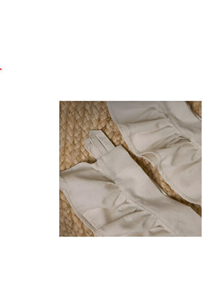 Perdeplus Bohemian Style 2 Blades Vertical Ruffle Cotton Background Curtain