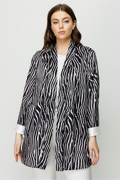 Moda İlgi Modailgi Zebra Pattern Double Short Tunic Black