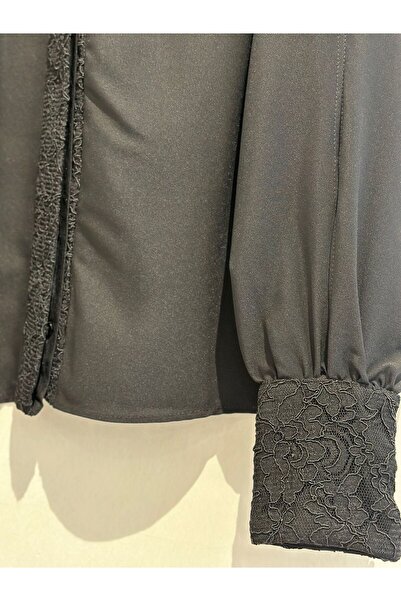 AYHAN Front Placket Cubed Sleeve Cube Blouse