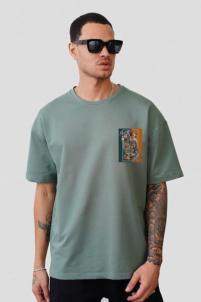 king brich Μπλουζάκι Kingbrich Unisex Oversize - Twin Sculpture Printed