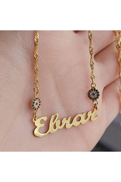 SepetinBurada 925 Ayar Gümüş Altın Kaplama İsimli Kolye