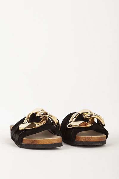 Dericlub Γυναικείες Παντόφλες Orthopedic Suede Leather - Buckle and Black Zy 7598