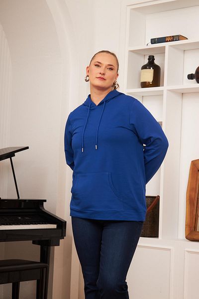 RMG Hooded Plus Size Saks Sweatshirt