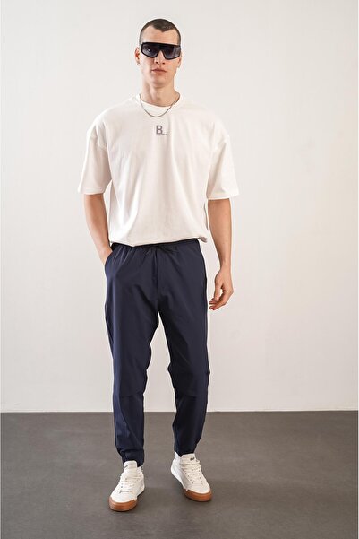 king brich Ανδρικό παντελόνι Jogger Relax Fit με ελαστική μέση και πόδι