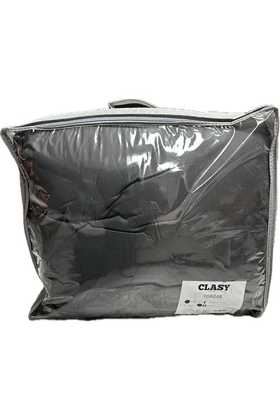 Clasy Ranforce Quilt Double Double Color Anthracite - White Double Color Plain Patterned