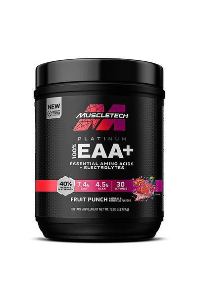 MUSCLETECH Platinum 100% EAA+, Fruit Punch, 30