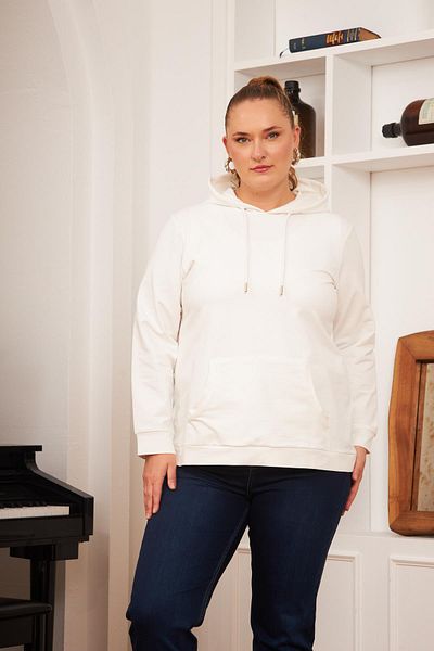 RMG Hooded Large Size White Sweatshirt