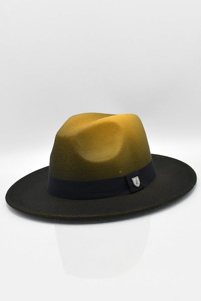 Külah Men's Multicolor Fedora Hat Yellow Panama Hat