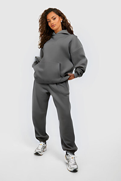 YAKAMEL Γυναικείο σετ φόρμας με ψηλή μέση, υπερμεγέθη, φαρδιά, με 3 κλωστές κ...