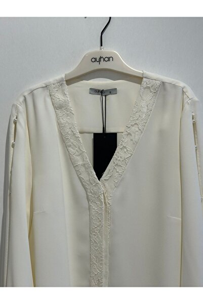 AYHAN Front Placket Cubed Sleeve Cube Blouse