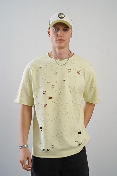 king brich Μπλουζάκι Unisex Dirty Collar Oversize που πλένεται και αφαιρείται