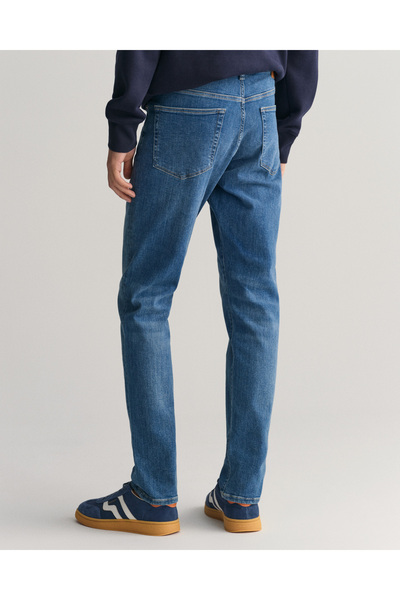 Gant Erkek Mavi Extra Slim Fit Jean Pantolon