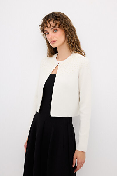 adL İşlemeli Triko Hırka