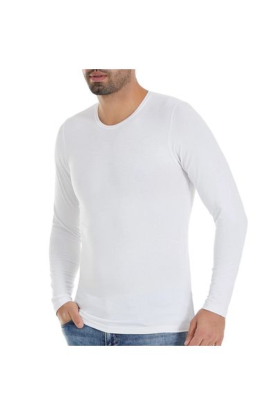 Yıldız Çamaşır Tricou pentru bărbați cu mânecă lungă, cu decolteu, 94% bambus, 6% lycra, 6 bucăți