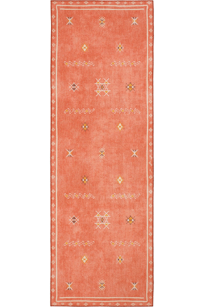 Cool Halı Carnival Turuncu Halı Yolluk Etnik Desenli Otantik Halı Dijital Bas...