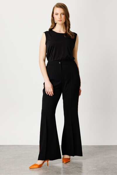 Moda İlgi Modailgi Yanları Desen Şeritli Pantolon - 5006 Orange