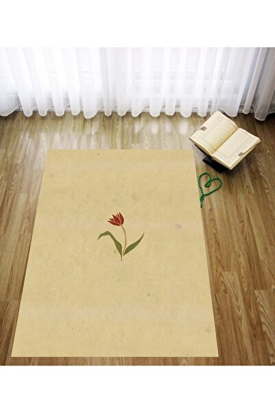 uygun dekor Dijital Baskılı Sade Şık Lale Desen Kadife Dokulu Yıkanabilir Kay...