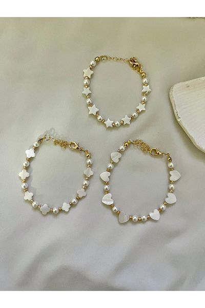 ULYOS PONIS Mother-Of-Pearl Heart and Dorica Detailed Bracelet