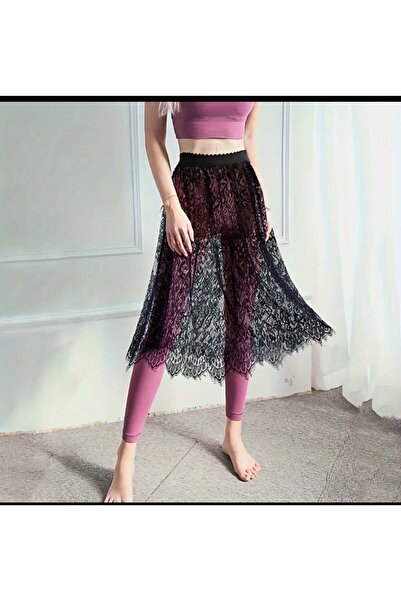 nuriçgiyim Fusta cu imprimeu floral din dantela