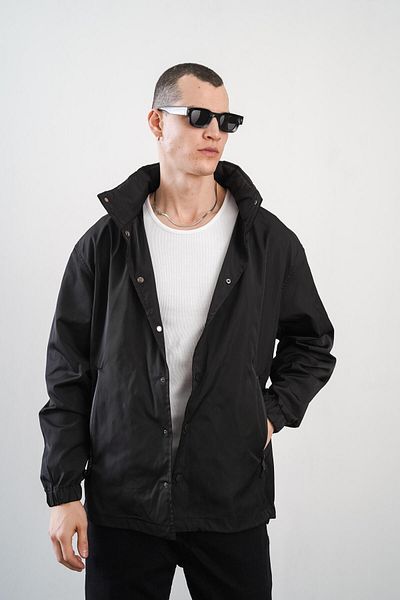 king brich Unisex αδιάβροχο με κουμπωτό κλείσιμο μπροστά και εμπριμέ ρυθμιζόμενη κουκούλα με κουκούλα