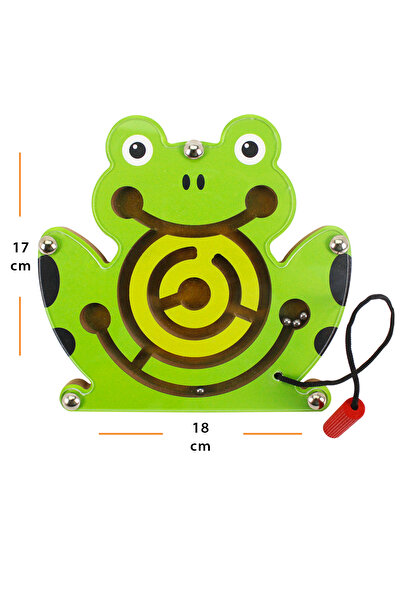Toysilla Doğal Ahşap Hayvan Figürlü Mıknatıslı Labirentte Yol Bulma Oyuncağı