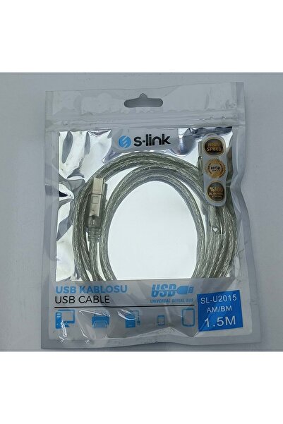 S-LINK Şeffaf 1,5m Usb 2.0 Uzatma Kablosu