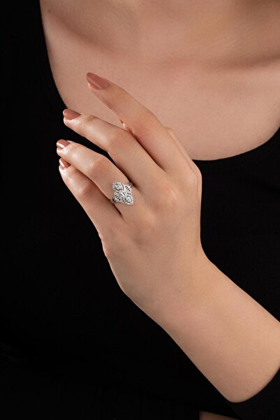 Spossy Silver Jewelry Taşlı Elegant Tasarım Yüzük