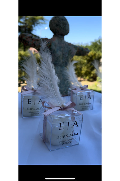 Febecandle Kuş tüyü Bubble Mum Nikah nişan söz hediyelik 20 adet