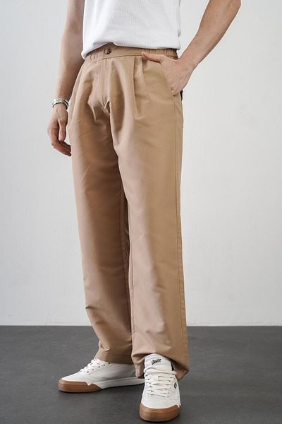 king brich Elastic Waist Loose Cut Men's Trousers with Pockets