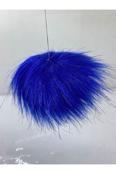 sç Saraçoğlu Çanta 7cm Decoration Accessory - Plush Pompom Scarf Beanie Bag, Pack of 10 with String, Saxe Blue