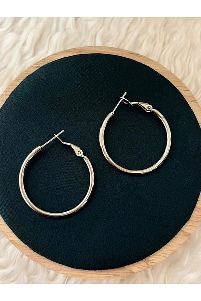 YASİN TOPÇU Steel Silver Earrings