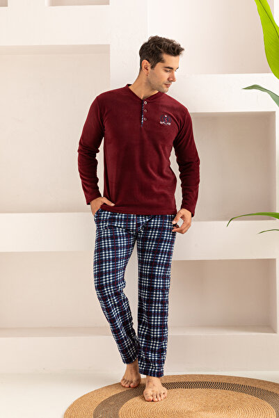 nisaNCa Χειμερινό Σετ Πυτζάμες Ανδρικές Φλις - Ανδρικές Πυτζάμες Casual