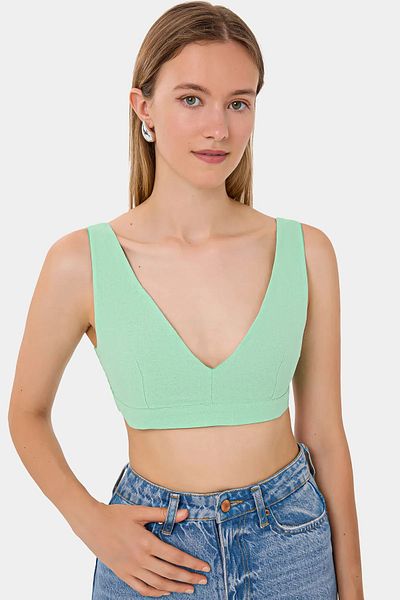 Hiccup Αμάνικο Crop Top με λαιμόκοψη V