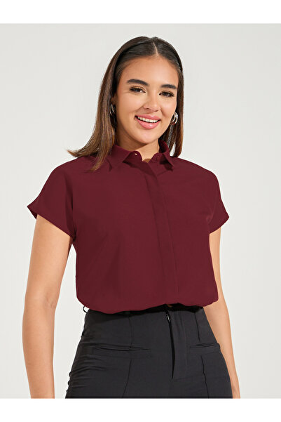 Styli Solid Button Down Collared Shirt with Extended Sleeves
