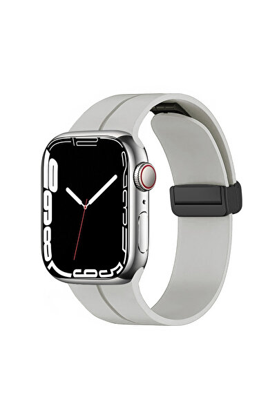 UnDePlus Apple Watch 44/45/46/49mm Kordon Magnetli Ayarlanır Silikon Kordon 2...