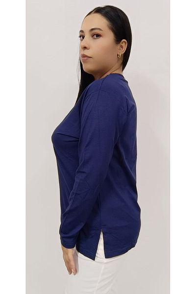 AKŞEN GİYİM LARGE SIZE V-NECK MOTHER BLUZE WITH MERSERIZED RIBBAN AND STONE BUTTON DETAILS HIGH QUALITY LONG SLEEVE