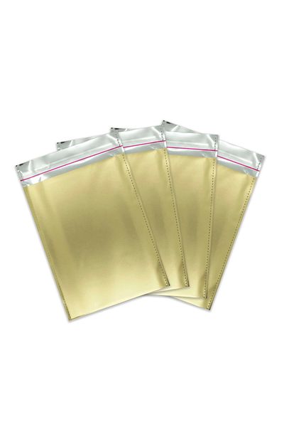 Showparty Luxury Adhesive Gift Package 25x35 Cm - Luxury Metallized Bag Gold 10 Pieces