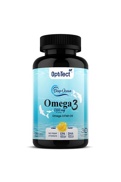 OptiTect Omega 3 Fish Oil, 30 Vegan Liquid Capsules, 1300 Mg, Joint Comfort, Skin & Hair Nourishment.
