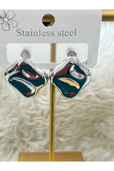 YASİN TOPÇU Steel Silver Earrings