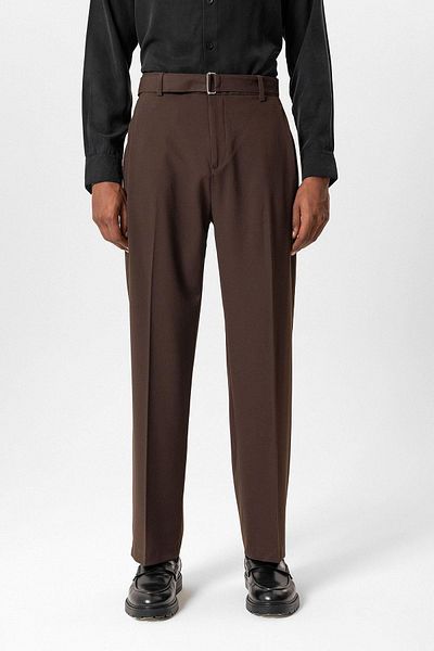 Antioch Brown High Waist Belted Men's Trousers