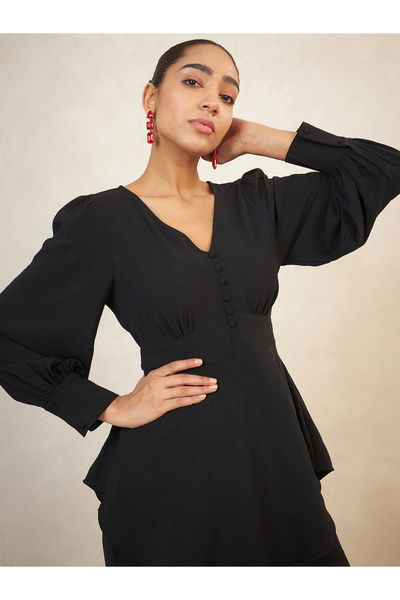 Femmella By Styli Solid Longline Curved Hem Top & Pants Co-Ords