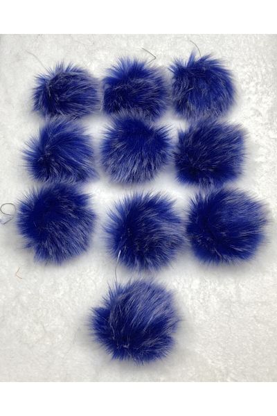 sç Saraçoğlu Çanta Saks White Plush Pompom Scarf Beanie Bag - 7cm Diameter, Pack of 10