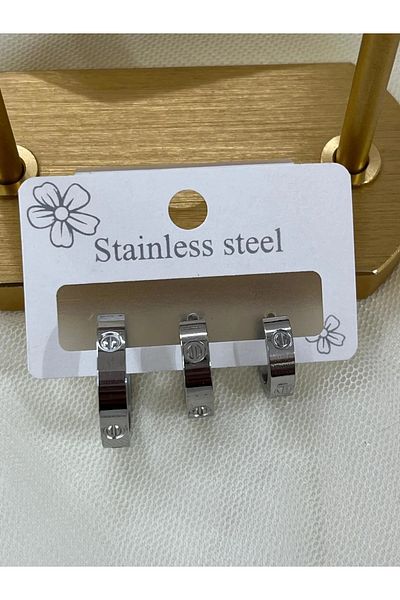YASİN TOPÇU Steel Silver Earrings