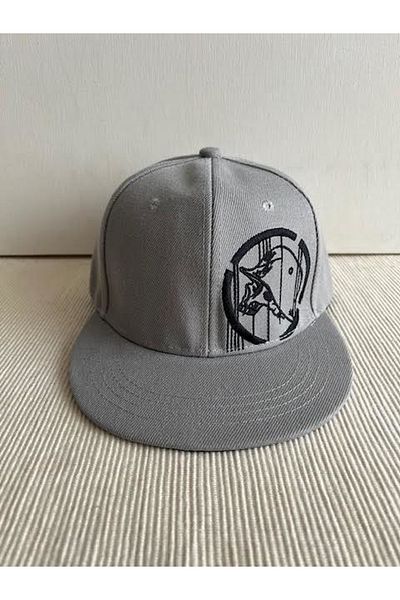 CosmoOutlet Unisex Adjustable Grey Hip Hop Cap with Soldier Helmet Image on the Back