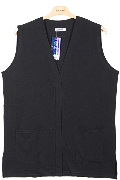 HESNA Women's Buğra Black Vest with Pockets