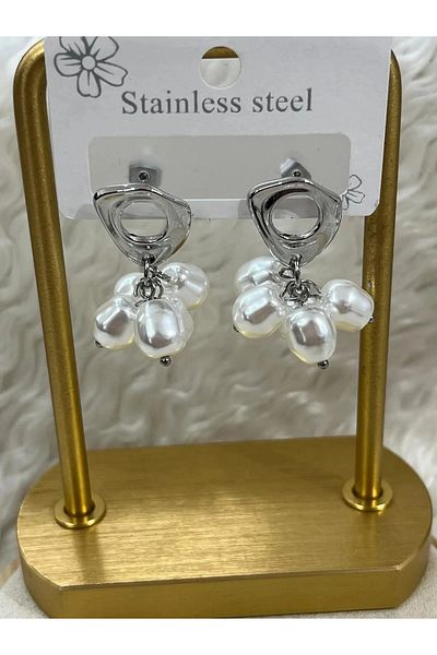 YASİN TOPÇU Steel Silver Earrings