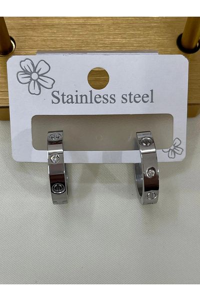 YASİN TOPÇU Steel Silver Earrings