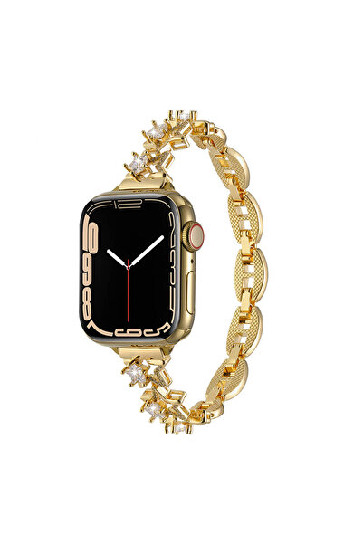 UnDePlus Mobaxaksesuar Apple Watch 42/44/45/46/49mm Kordon Metal Yıldız Taşlı...