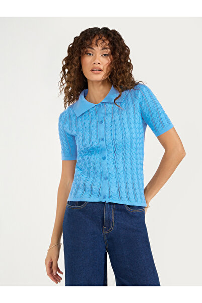Styli Cable Knit Pattern Regular Fit Shirt
